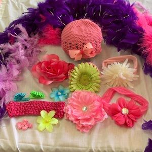 3/$20 EUC Lot of Baby Girl Hair Bows & Headbands